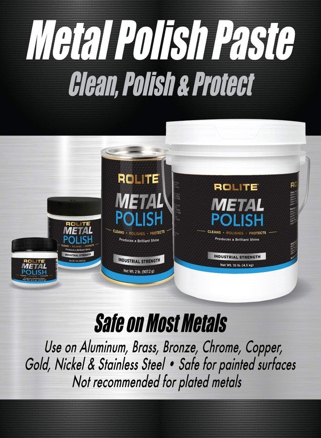 Rolite Metal Polish Paste, 4.5 oz, Industrial Strength Scratch Remover & Cleaner for Aluminum, Chrome, Stainless Steel, Restores Shine to All Metals, Heavy-Duty Polishing Paste - Image 2